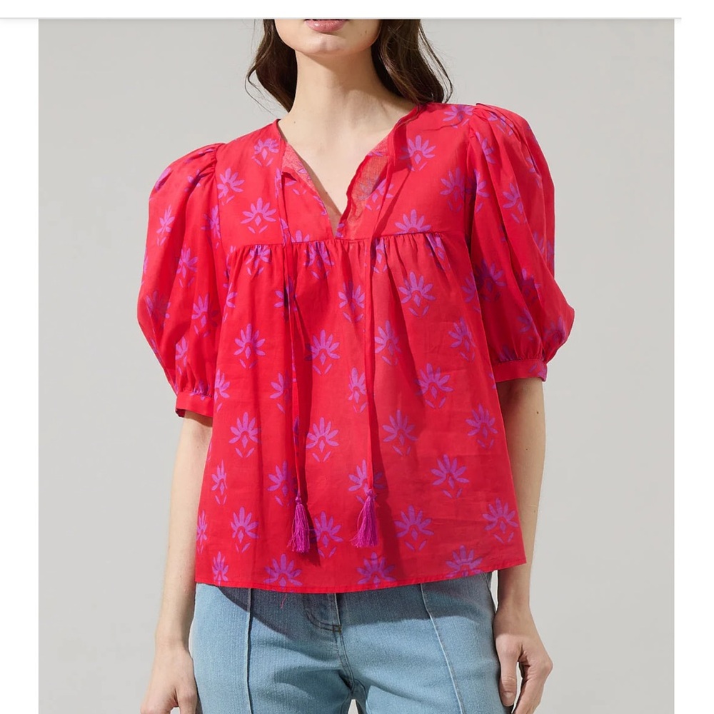 Sugarlips Red Floral Top Medium